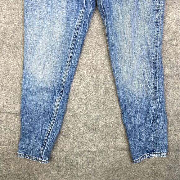 MNG Women Jeans 2 Acid High Rise Distressed Straight Leg Mom Denim - Picture 3 of 9